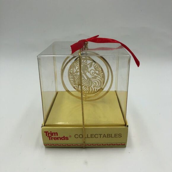 Vintage Trim Trends Gold Tone Christmas Tree Ornament Swan Bird Dove - Picture 1 of 10